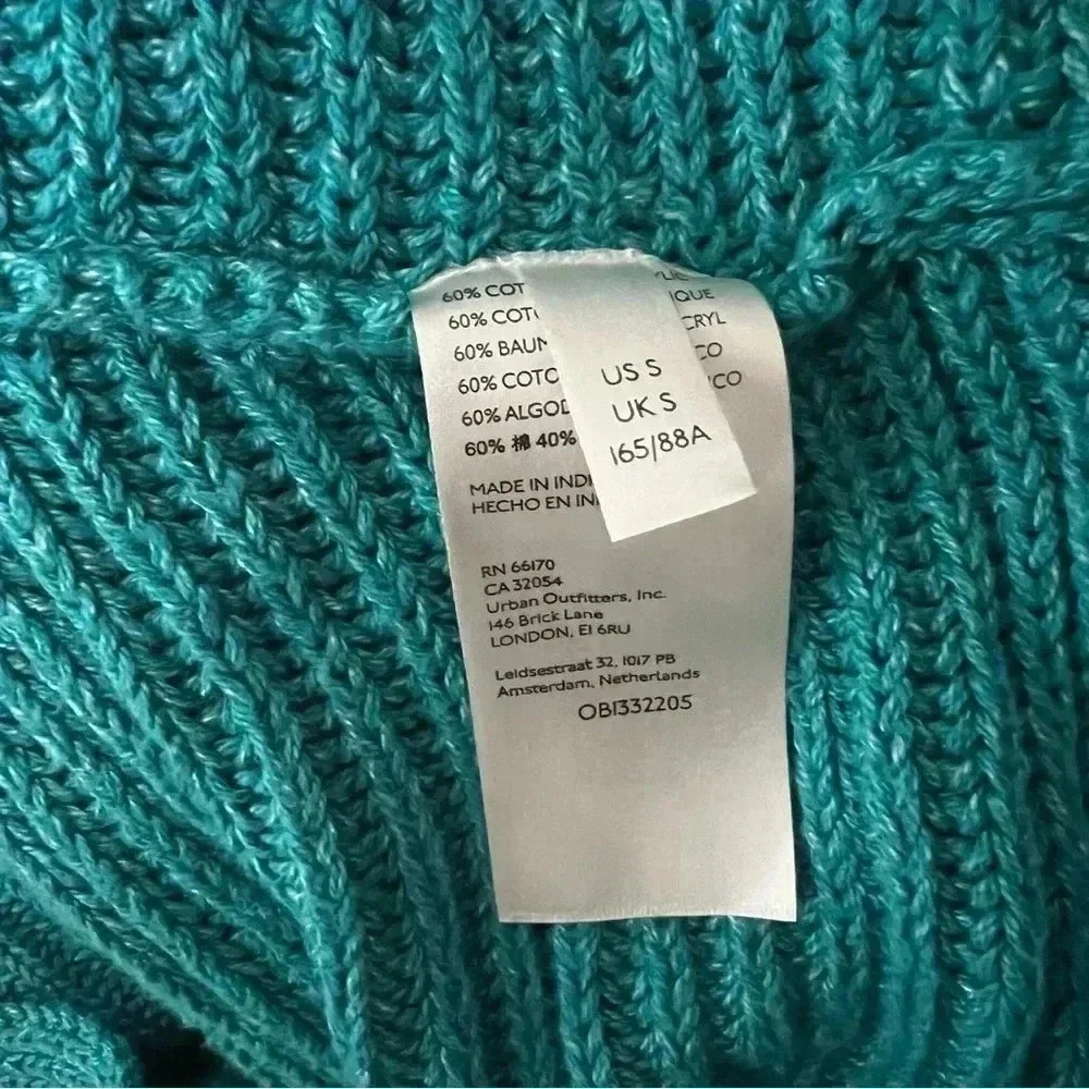 Free People Teal Oversized Sweater - Picture 6 of 7